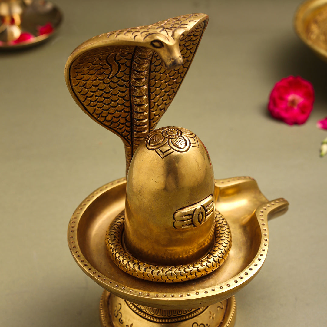 Brass Superfine Shivling/Shivlingam Idol (9 Inch) Vedansh Craft