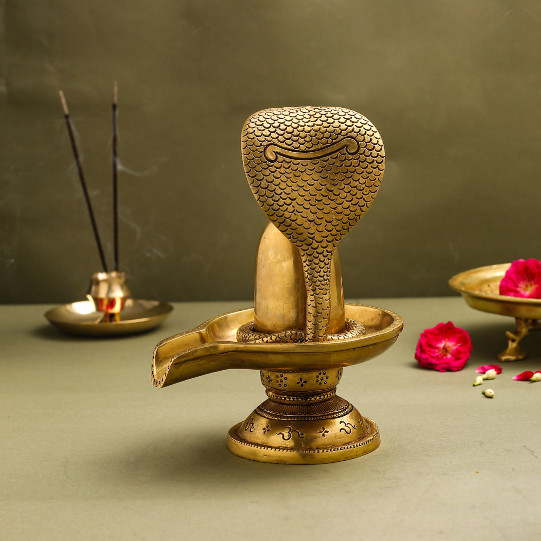 Brass Superfine Shivling/Shivlingam Idol (9 Inch) Vedansh Craft