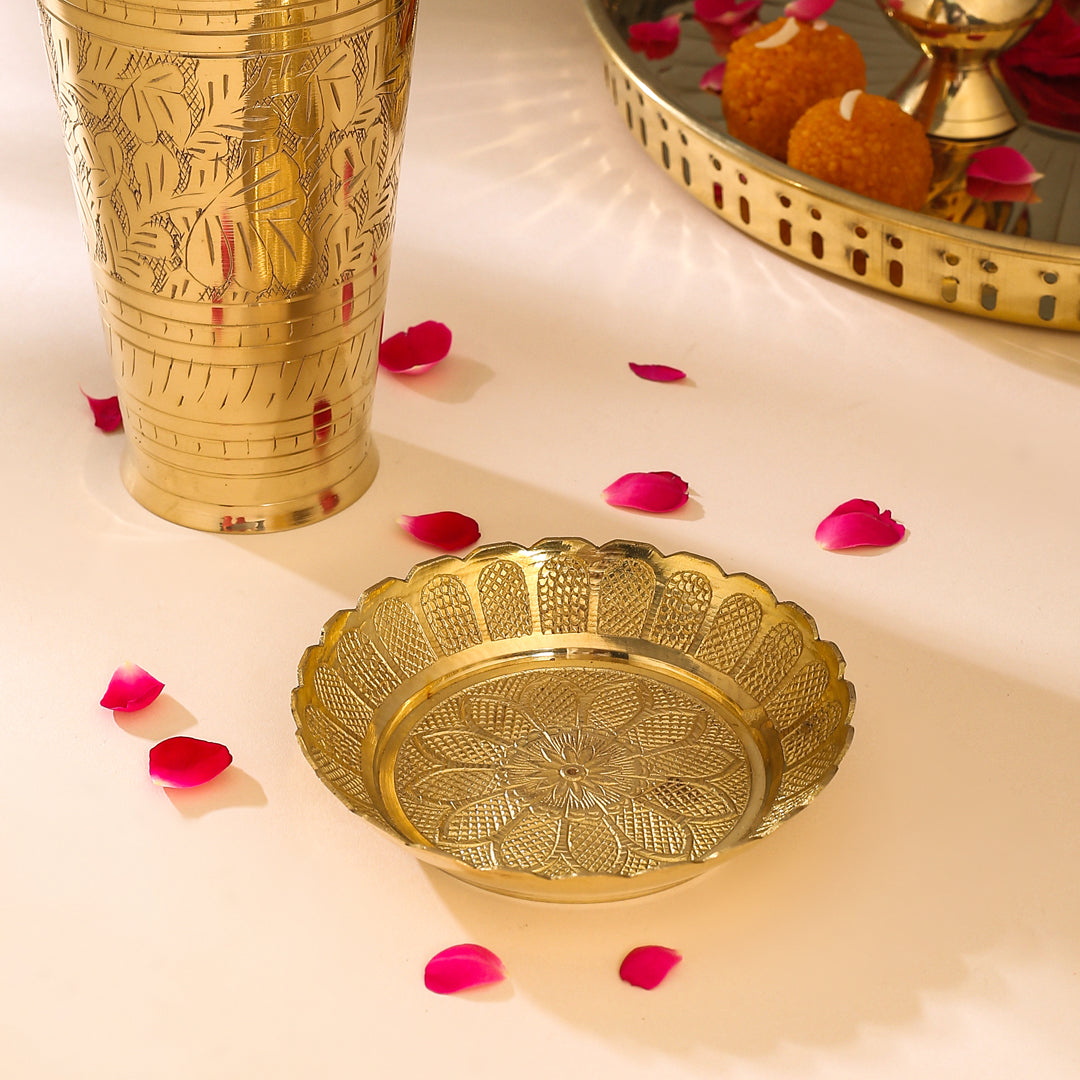 Brass Lassi Glass (5 Inch) Vedansh Craft