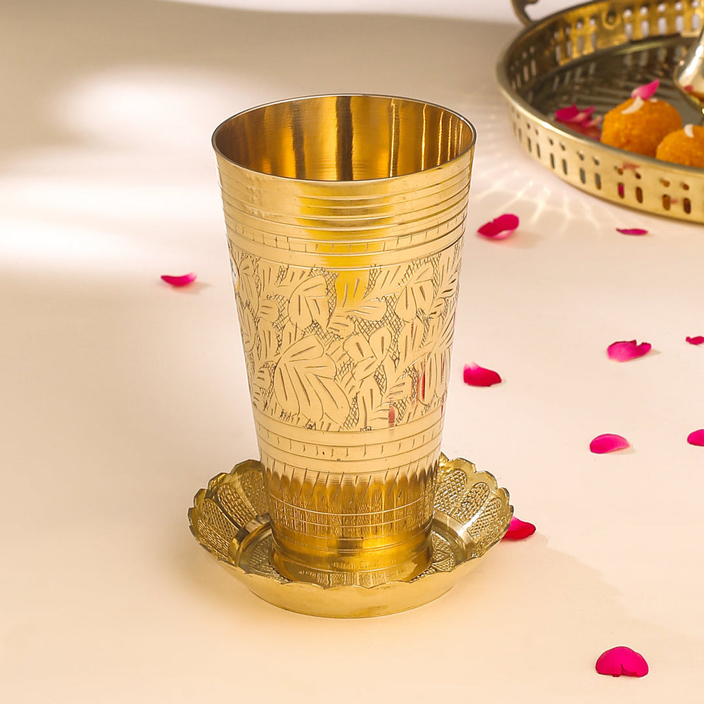Brass Lassi Glass (5 Inch) Vedansh Craft