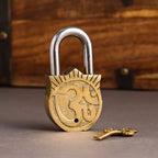 Brass Murugan Door Lock With Three Brass Keys (4.5 Inch) Vedansh Craft