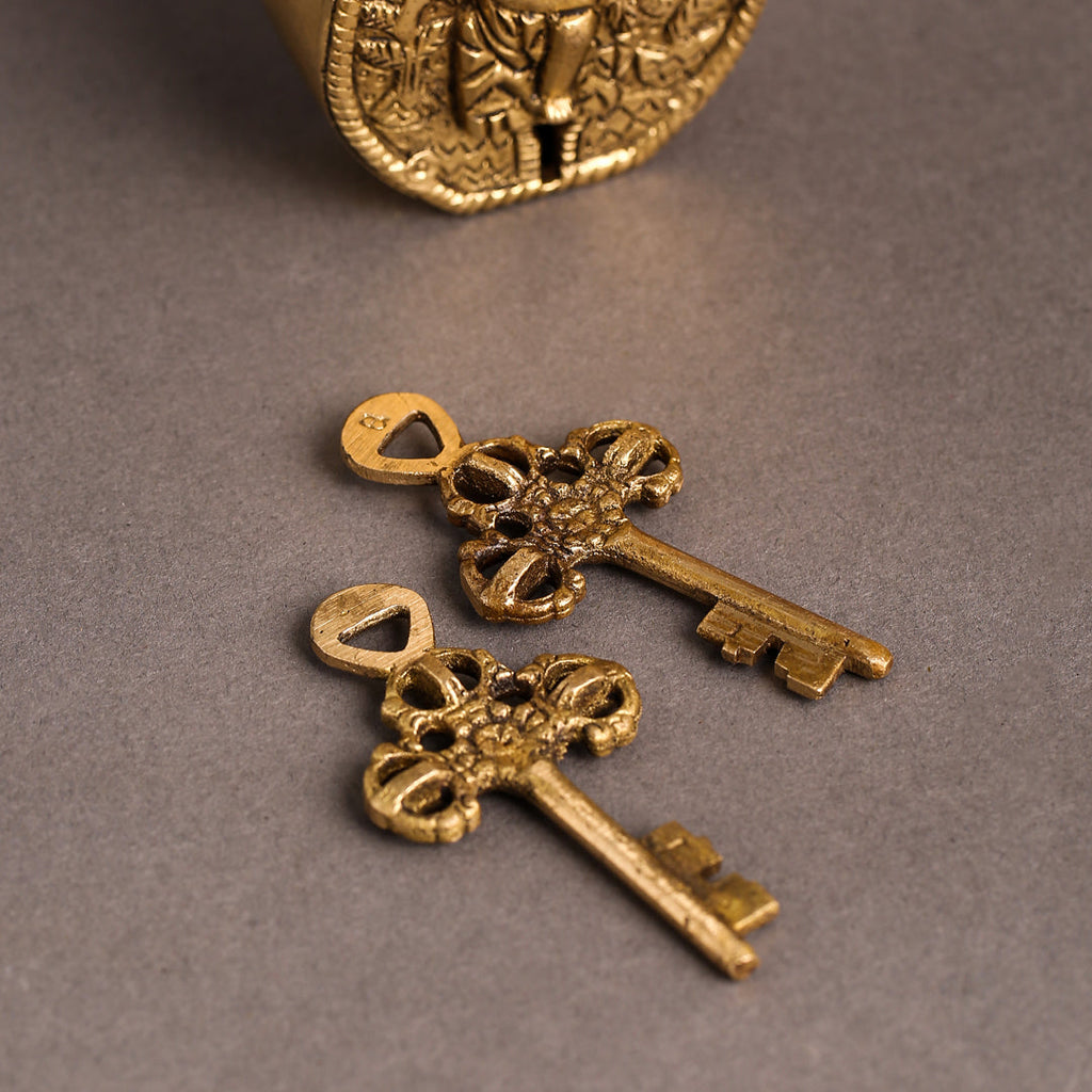 Brass Sai Baba Door Lock With Two Keys Vedansh Craft