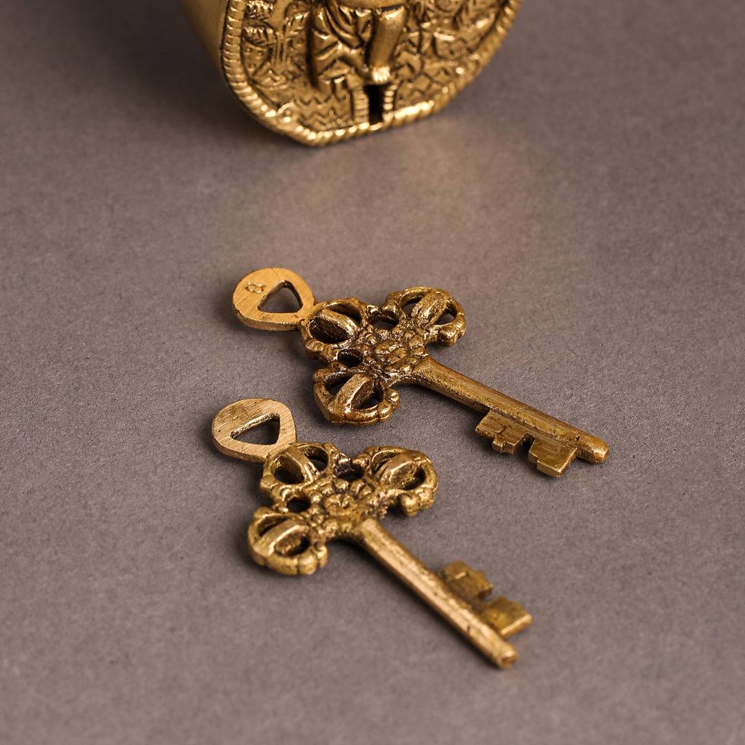 Brass Sai Baba Door Lock With Two Keys Vedansh Craft
