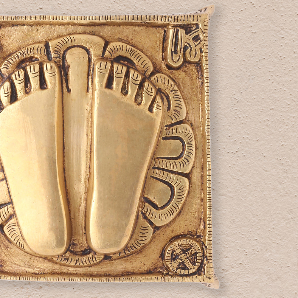 Brass Superfine Charan Paduka (8.5 Inch) Vedansh Craft