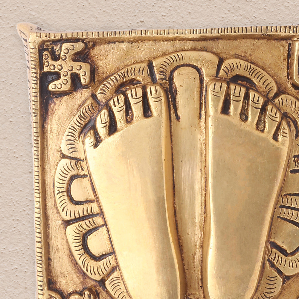 Brass Superfine Charan Paduka (8.5 Inch) Vedansh Craft