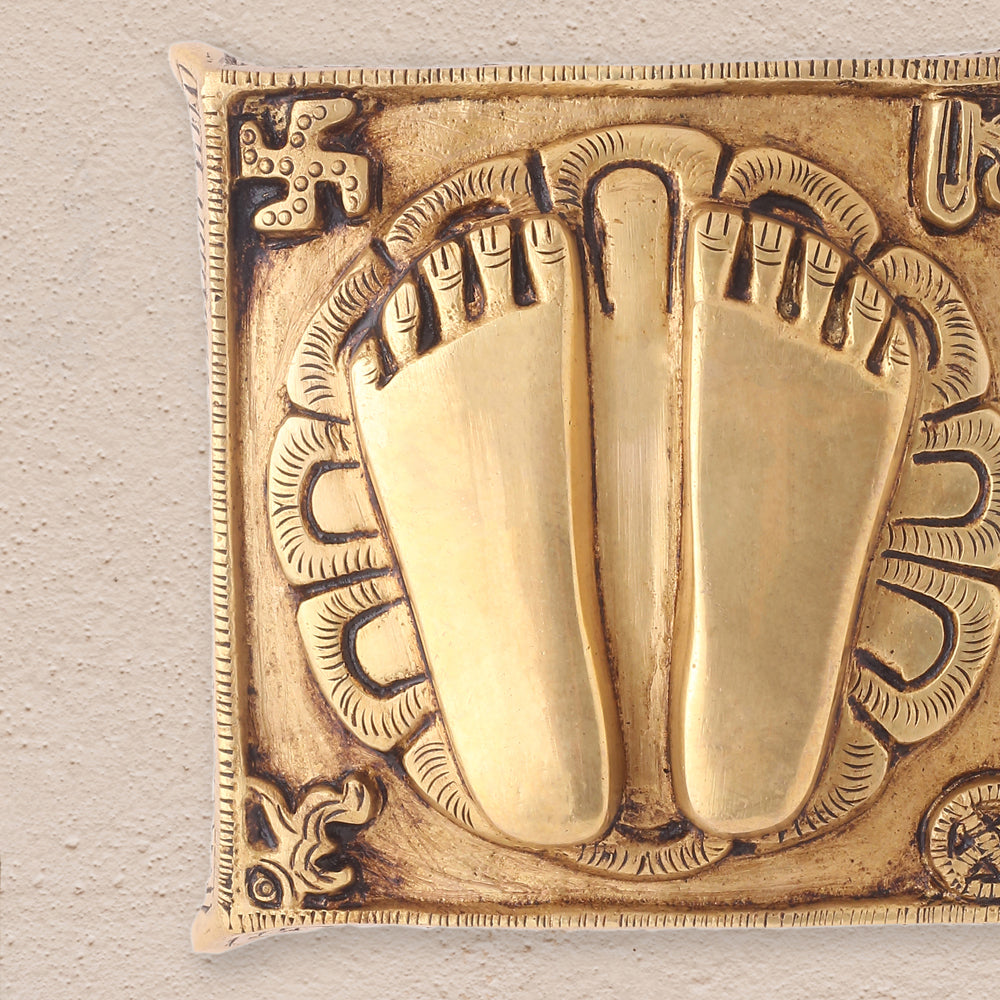 Brass Superfine Charan Paduka (8.5 Inch) Vedansh Craft