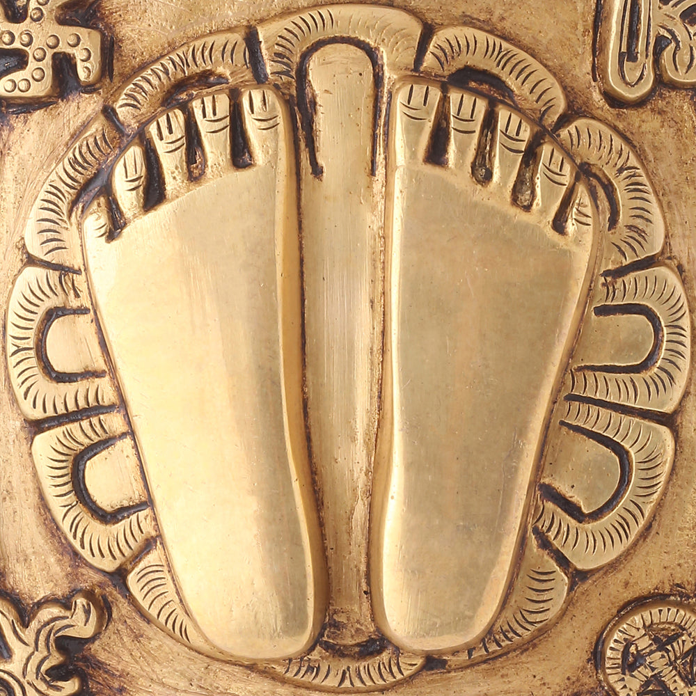 Brass Superfine Charan Paduka (8.5 Inch) Vedansh Craft