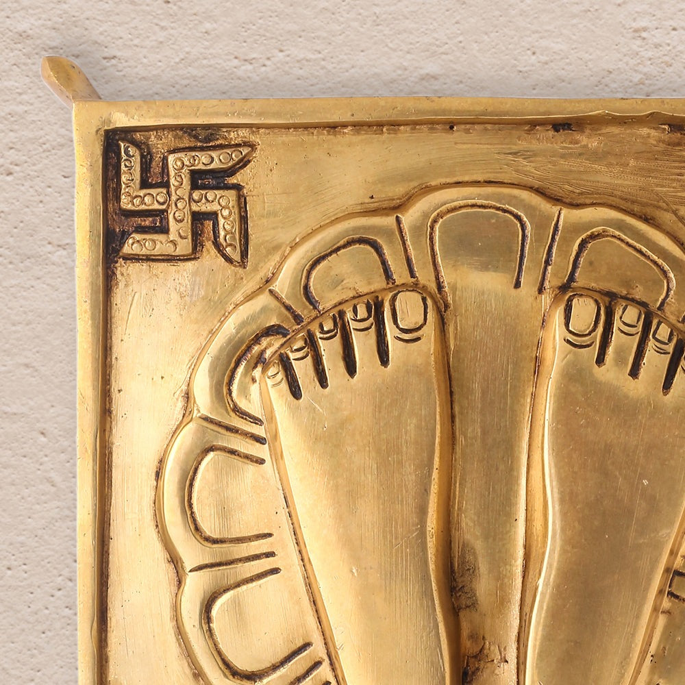 Brass Superfine Charan Paduka (8.5 Inch) Vedansh Craft