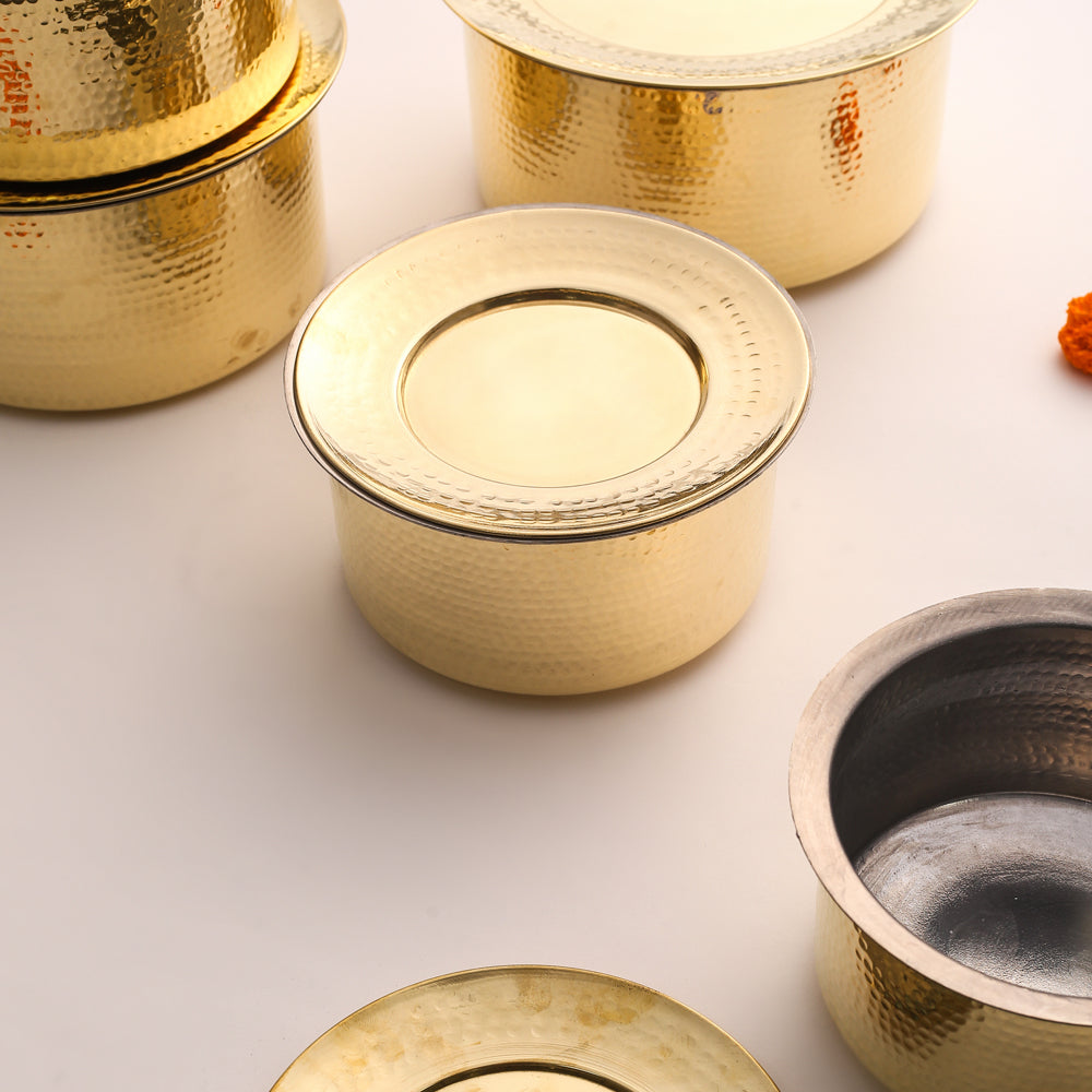 Brass Patila/Bhagoni with Lid Vedansh Craft
