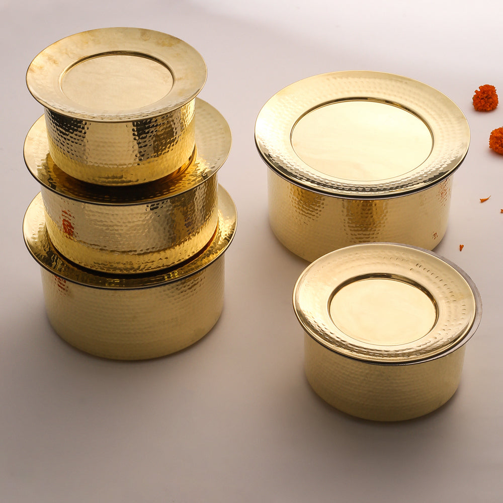 Brass Patila/Bhagoni with Lid Vedansh Craft