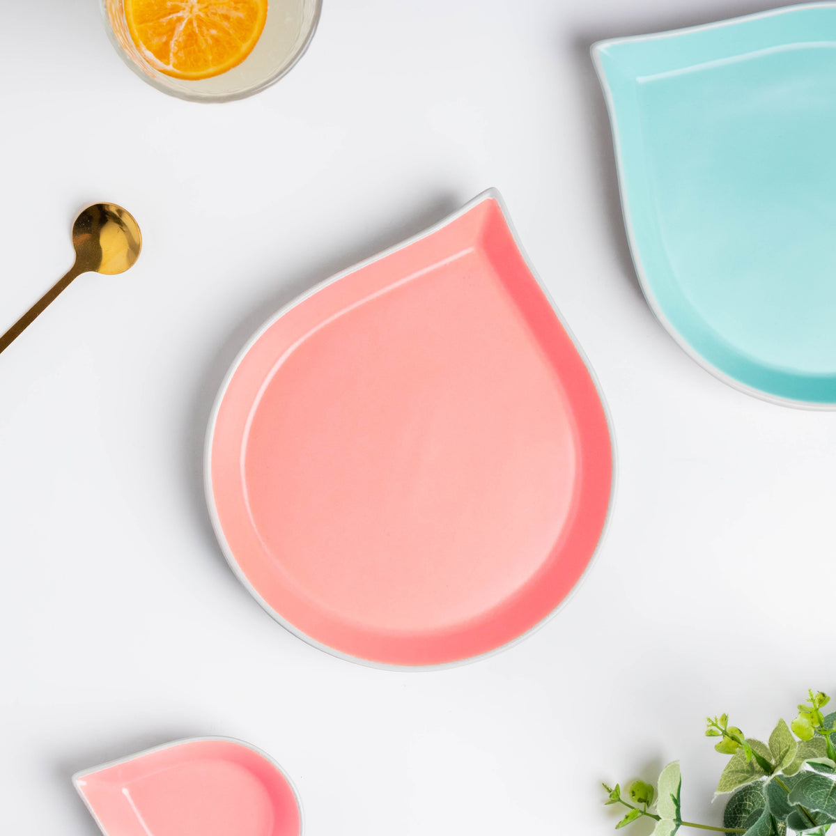 Dew Pink And Blue 19 Piece Pasta Snack Set For 6 Nestasia