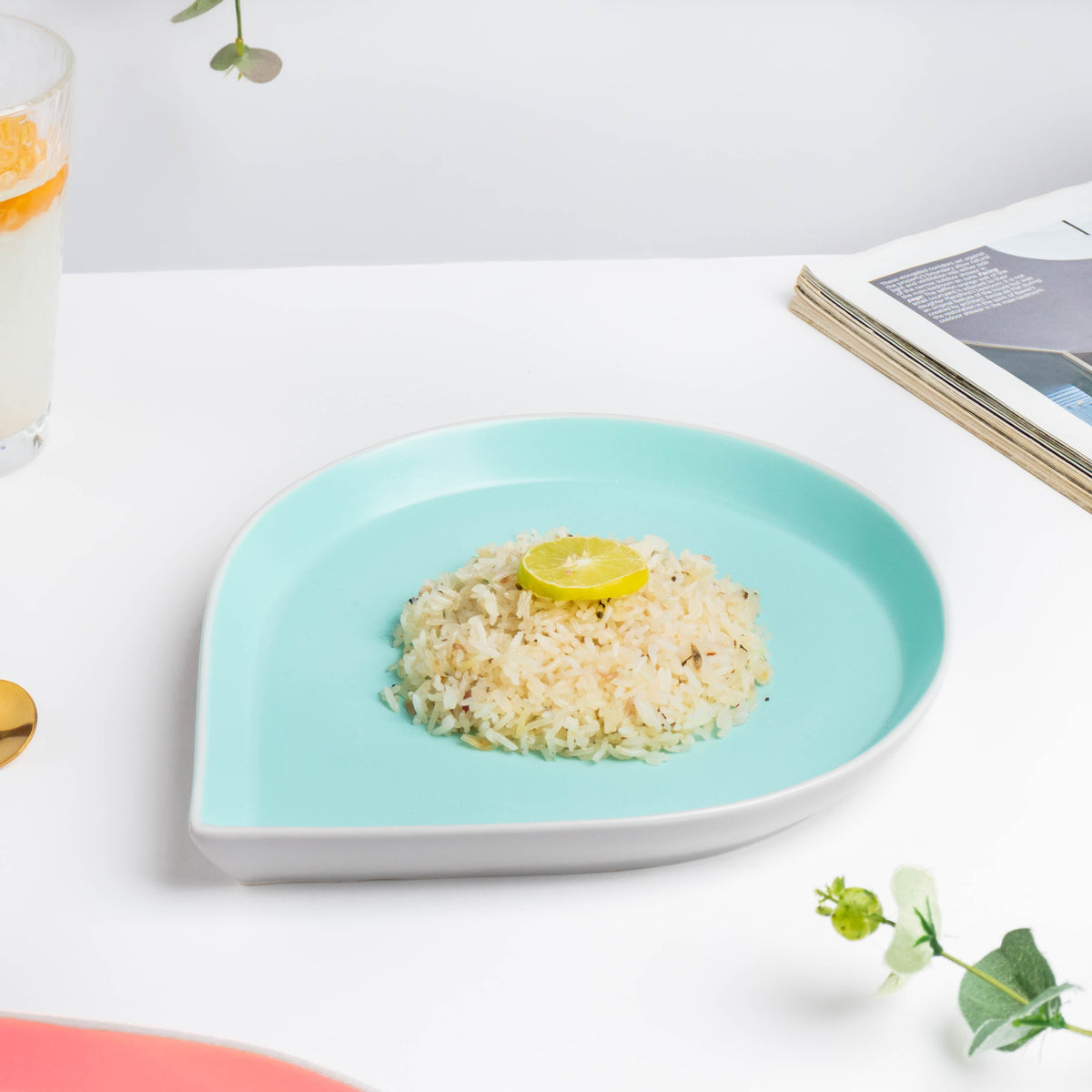 Dew Tiffany Blue Raindrop Snack Plate 10 Inch Nestasia
