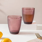Rose Crystal Tumbler Glass Mauve Set Of 6 250 ml Nestasia
