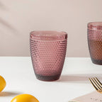 Rose Crystal Tumbler Glass Mauve Set Of 6 250 ml Nestasia