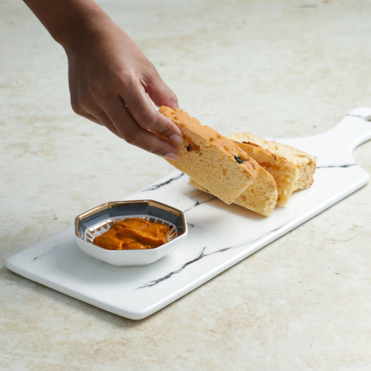 Rectangle Marble Platter White Nestasia