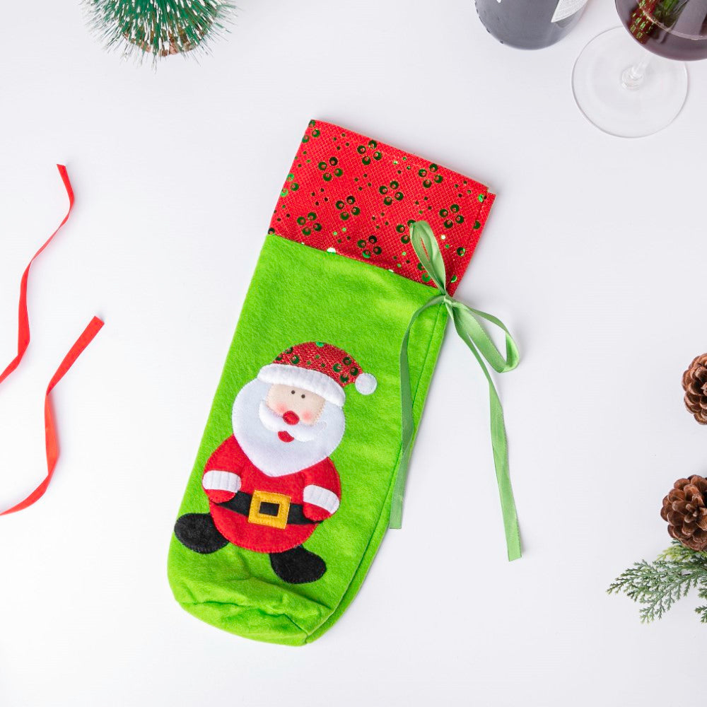 Santa Party Wine Bottle Gift Bag For Christmas 12 Inch Nestasia