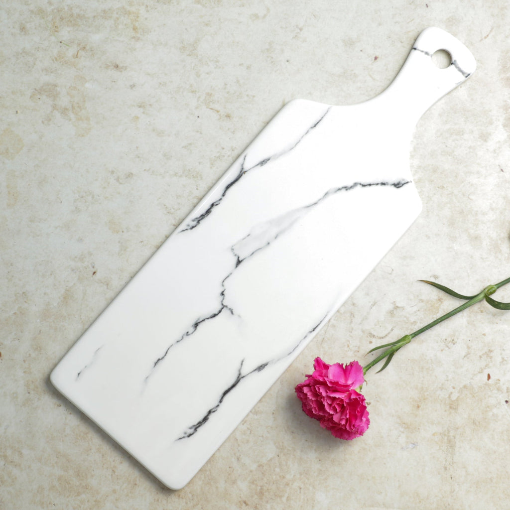 Rectangle Marble Platter White Nestasia