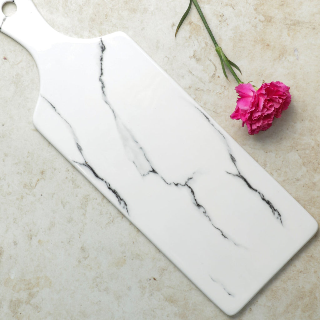 Rectangle Marble Platter White Nestasia