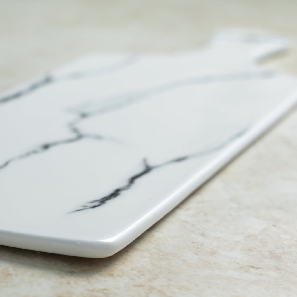 Rectangle Marble Platter White Nestasia