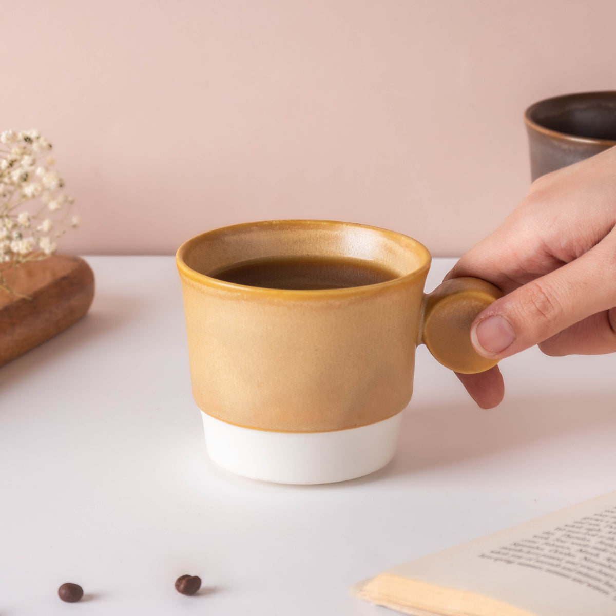 Stackable Ceramic Cup Beige 200 ml Nestasia