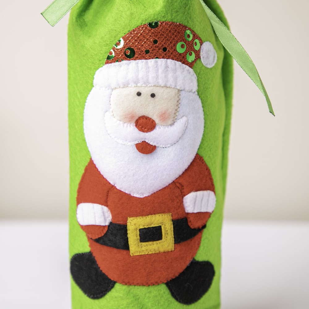 Santa Party Wine Bottle Gift Bag For Christmas 12 Inch Nestasia