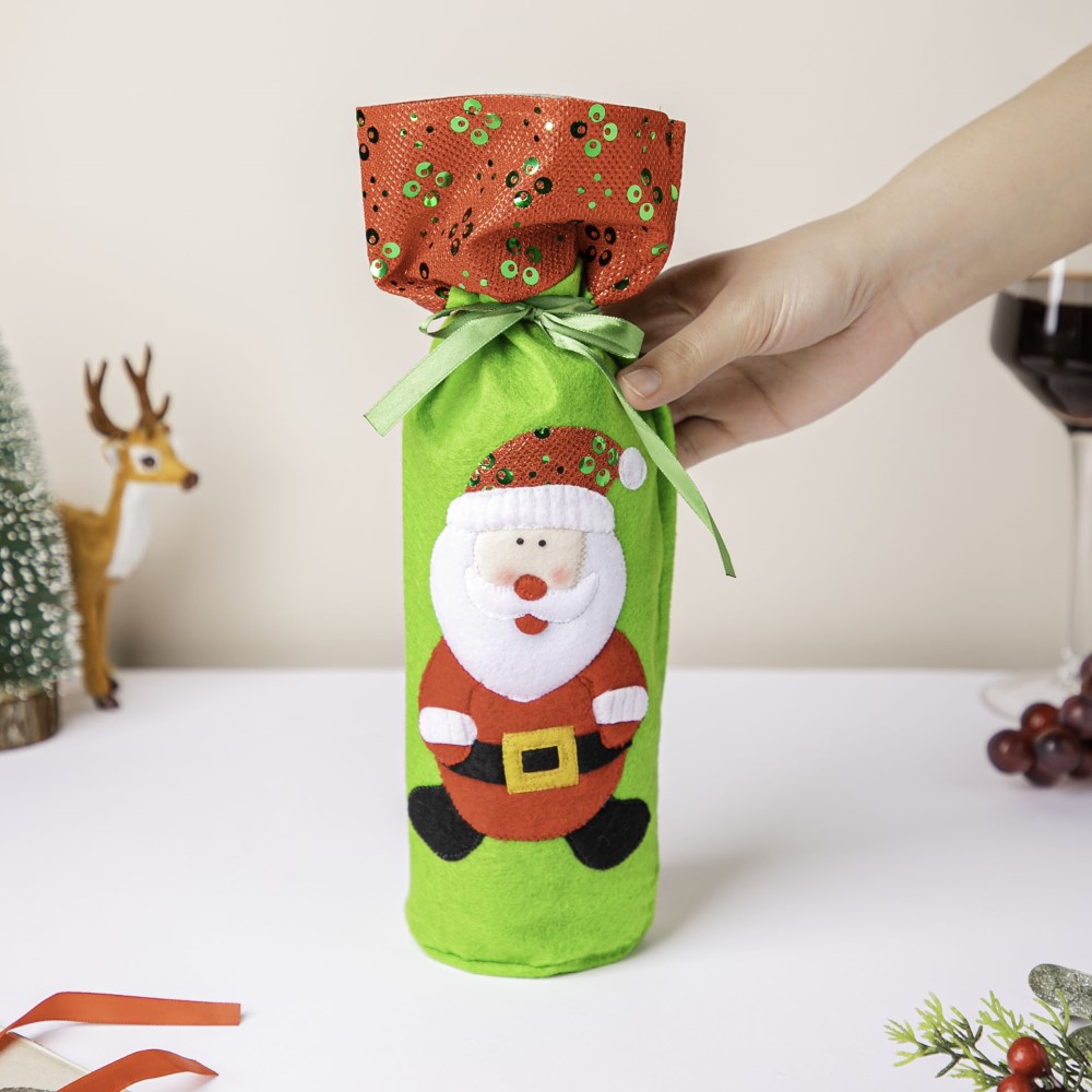 Santa Party Wine Bottle Gift Bag For Christmas 12 Inch Nestasia