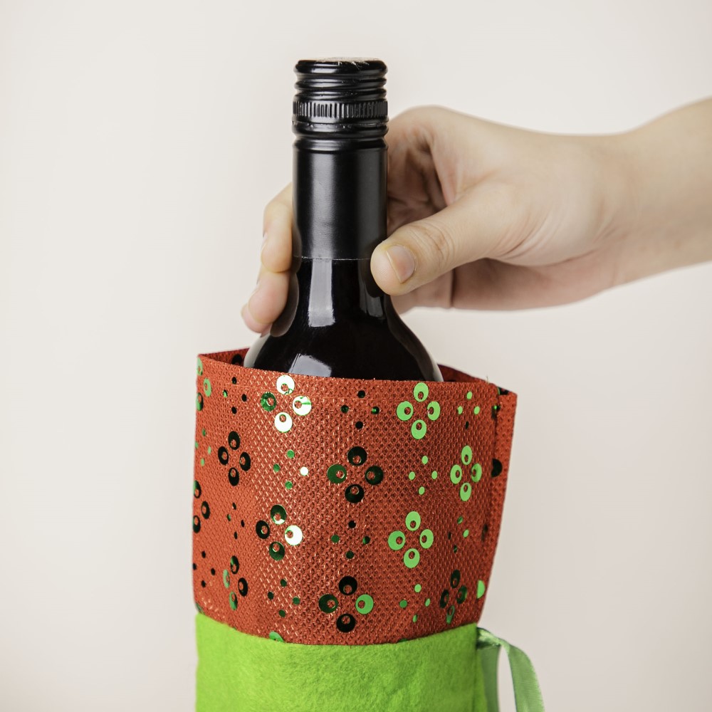 Santa Party Wine Bottle Gift Bag For Christmas 12 Inch Nestasia