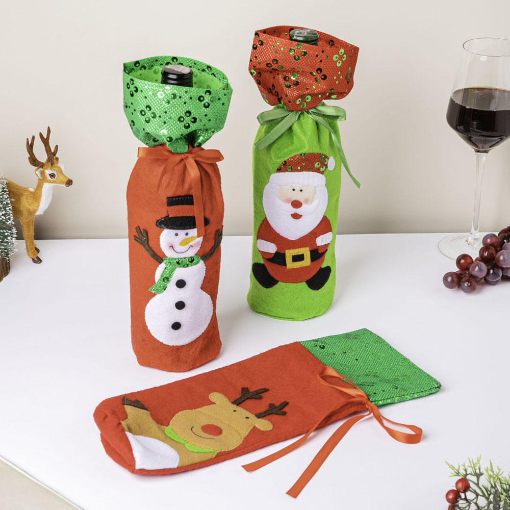 Santa Party Wine Bottle Gift Bag For Christmas 12 Inch Nestasia
