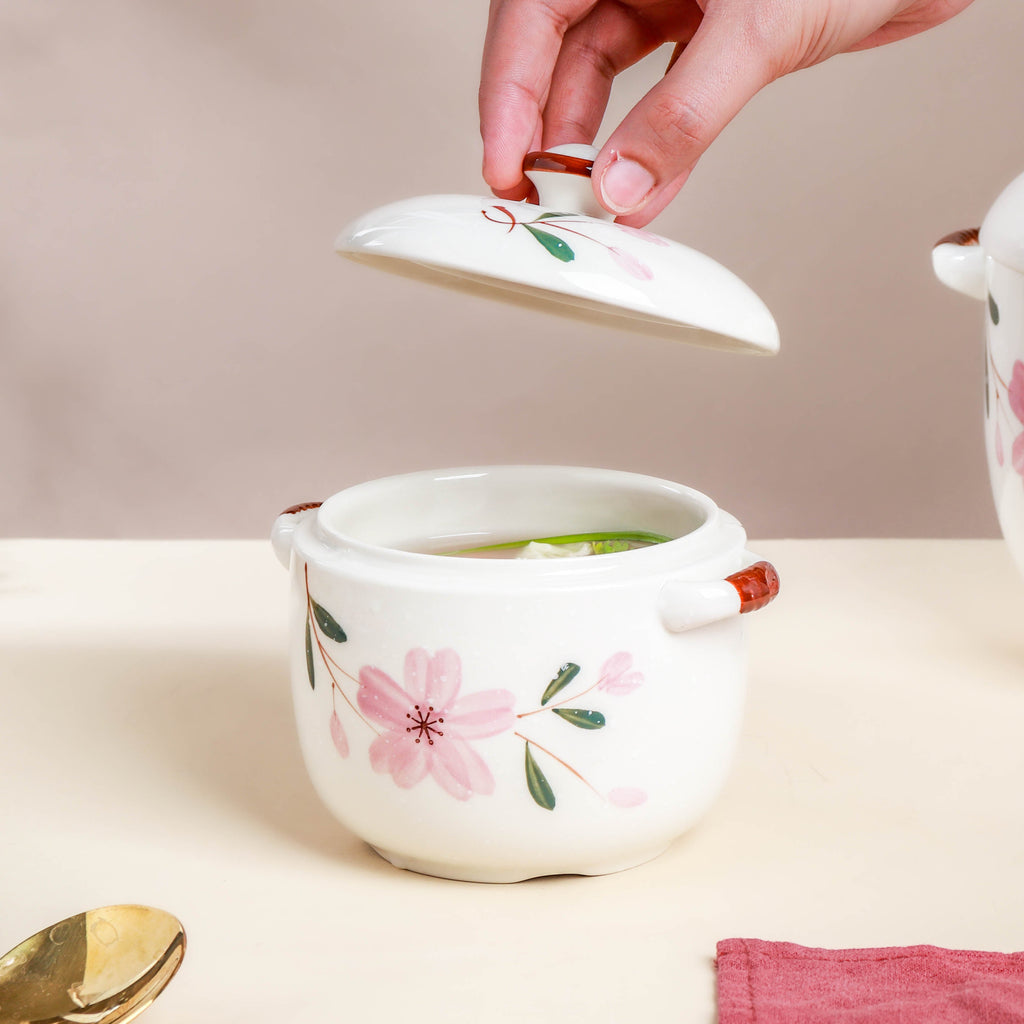 Sakura White Soup Pot Small Nestasia