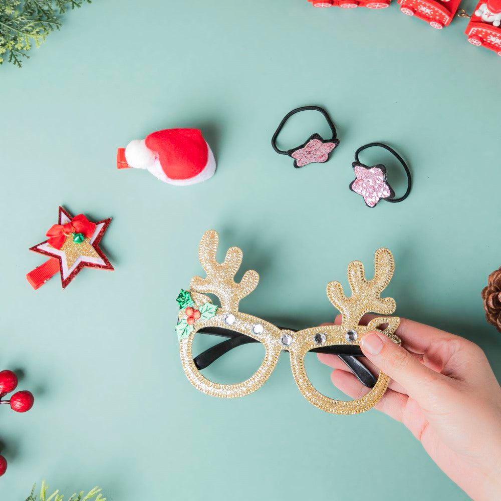 Christmas Party Glasses And Hair Accessories Set Of 5 Nestasia