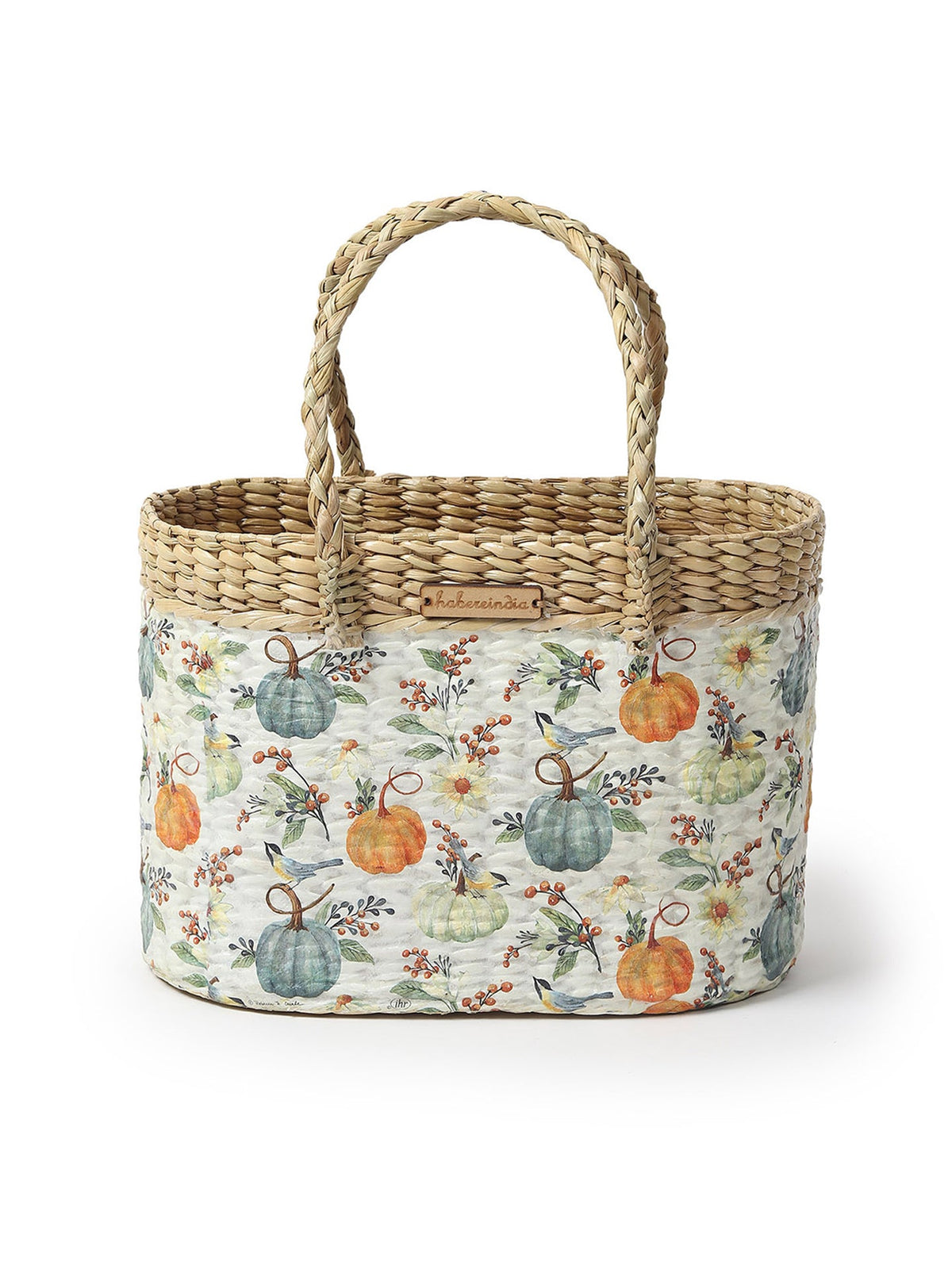 Natural Seagrass Picnic & Tiffin Basket for Beach, Park & Family Use