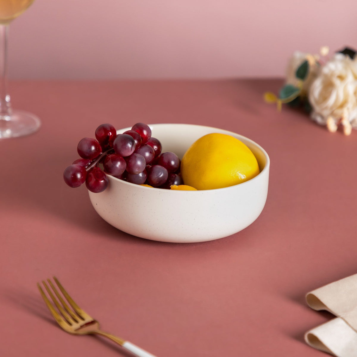 Blanca White Speckled Bowl 600ml Nestasia