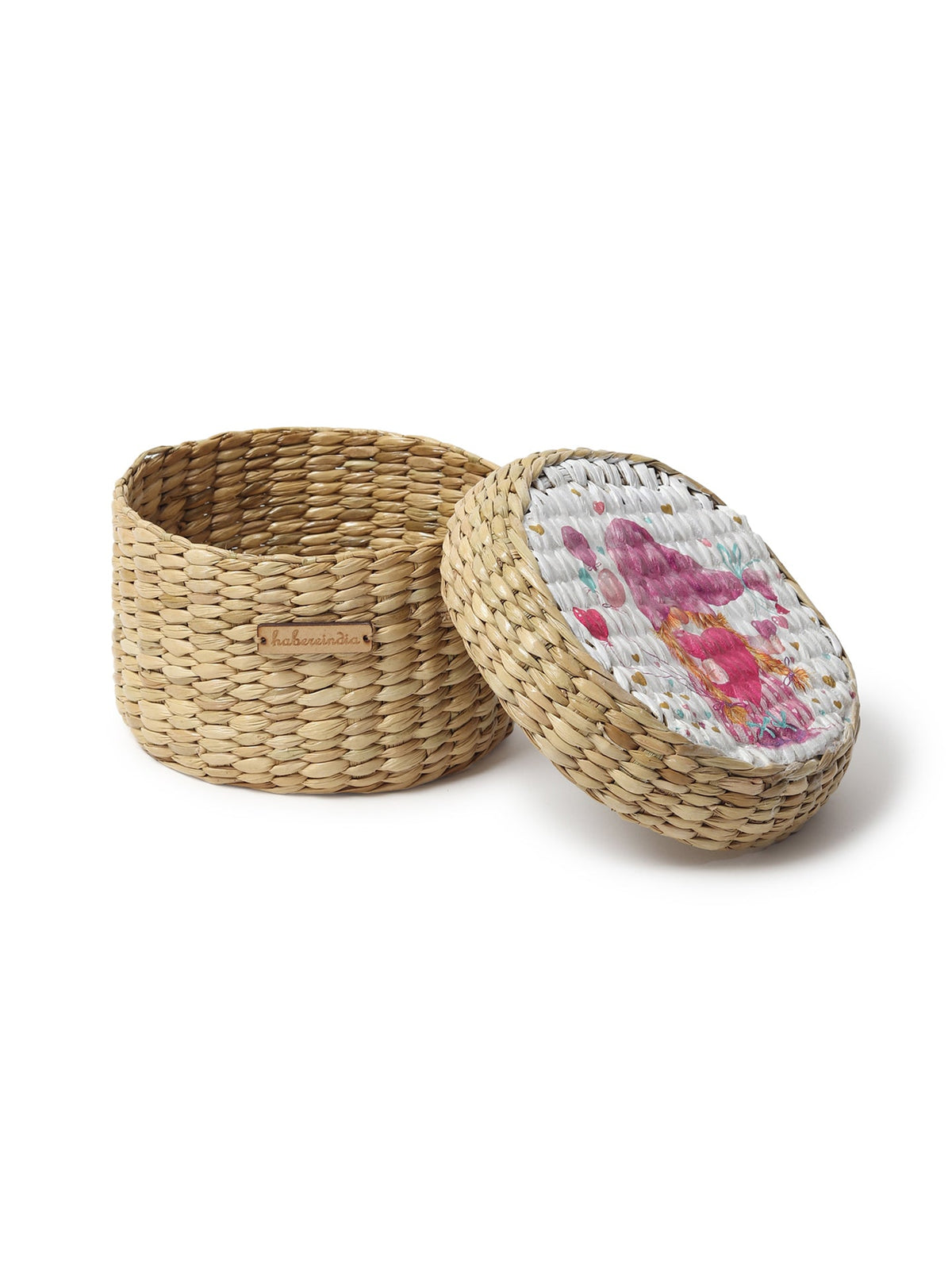 Multi-Purpose Seagrass Lid Box for Wardrobe & Small Household Items