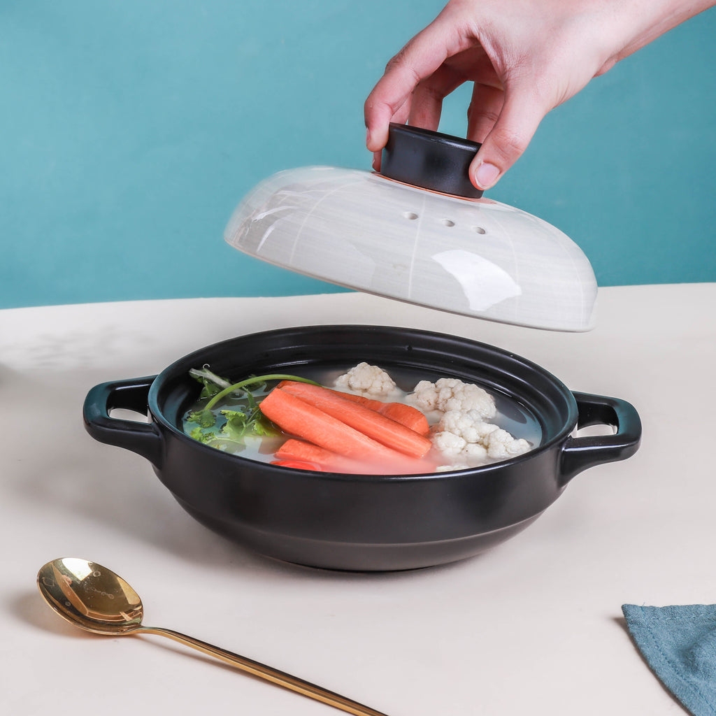 Willow Shallow Cooking Pot Ecru Nestasia