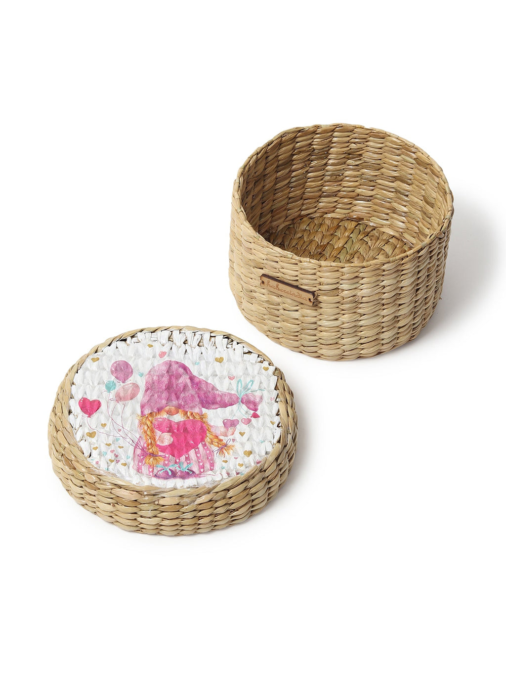 Multi-Purpose Seagrass Lid Box for Wardrobe & Small Household Items