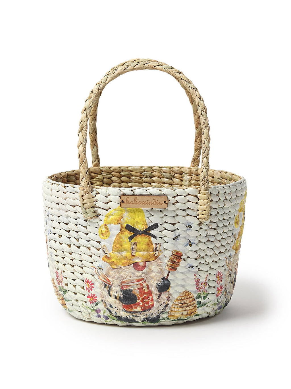Round Seagrass Fruit Basket for Home Storage and Tabletop Use