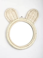 Rustic Handmade Rattan Wall Mirror for Bedroom, Bathroom, or Hallway Accent