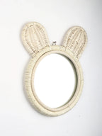 Rustic Handmade Rattan Wall Mirror for Bedroom, Bathroom, or Hallway Accent