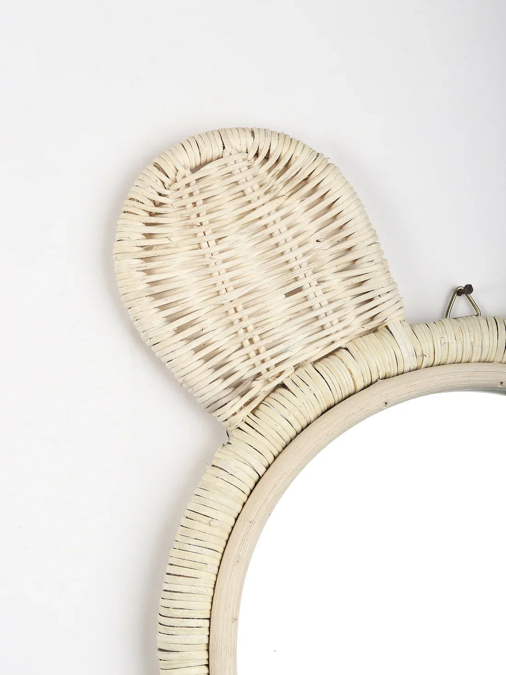 Rustic Handmade Rattan Wall Mirror for Bedroom, Bathroom, or Hallway Accent