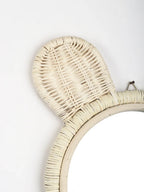 Rustic Handmade Rattan Wall Mirror for Bedroom, Bathroom, or Hallway Accent