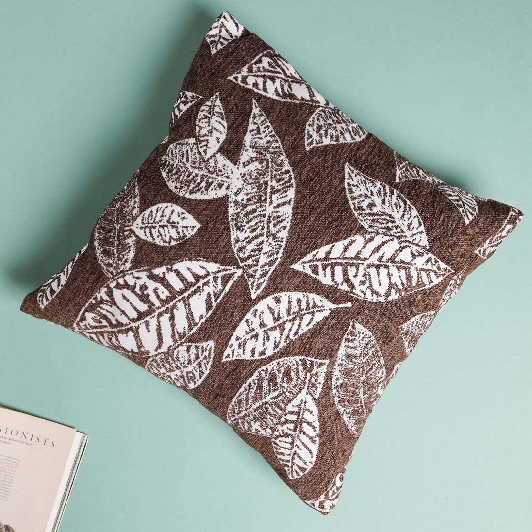 Leaf Cushion Cover Brown Nestasia