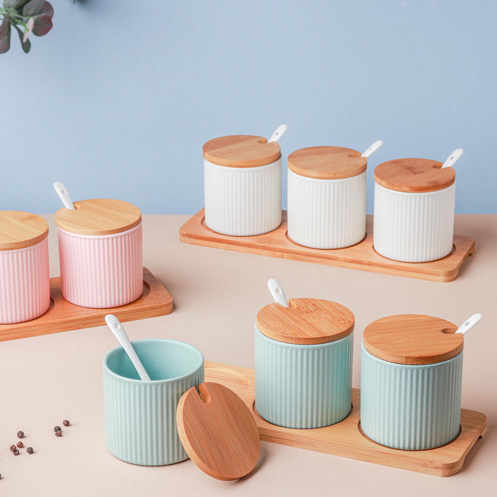 Pastel Spice Jar Set of 3 Nestasia