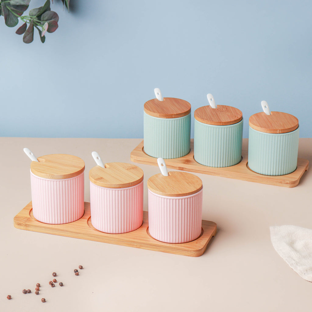 Pastel Spice Jar Set of 3 Nestasia