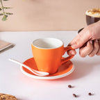 Glazed Ceramic Orange Cup Set 150 ml Nestasia