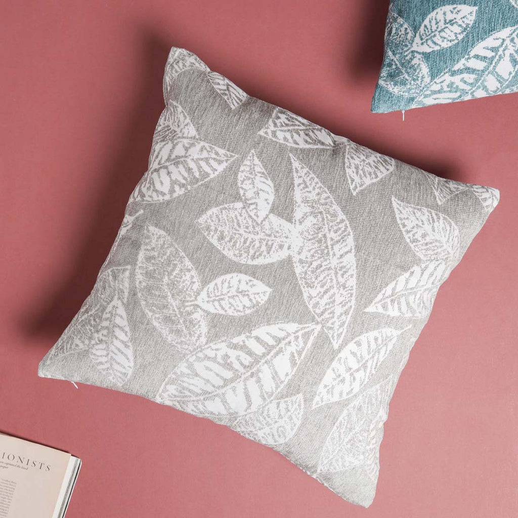 Leaf Cushion Cover Grey Nestasia