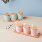 Pastel Spice Jar Set of 3 Nestasia