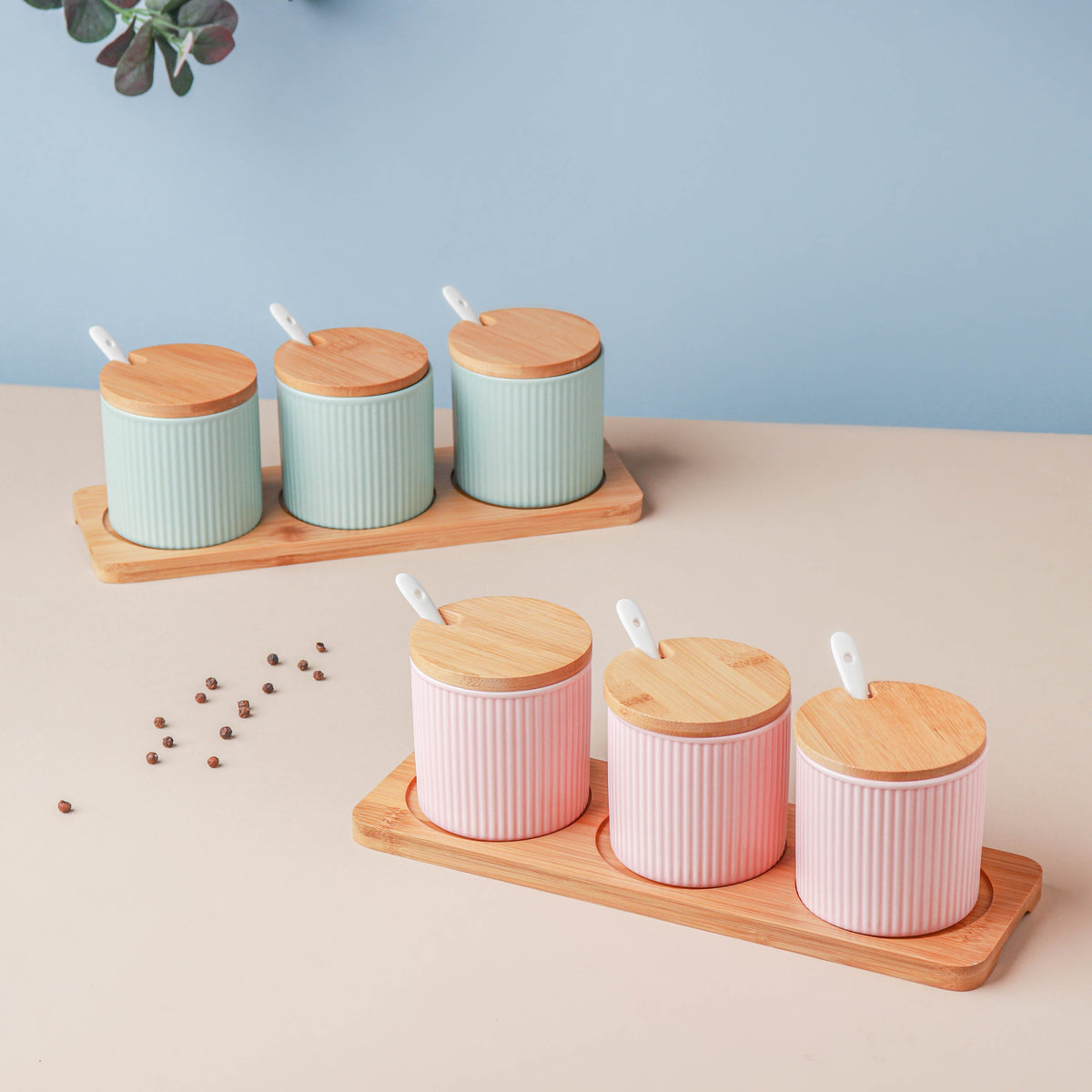 Pastel Spice Jar Set of 3 Nestasia