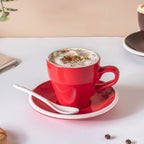 Glazed Ceramic Red Cup Set 150 ml Nestasia