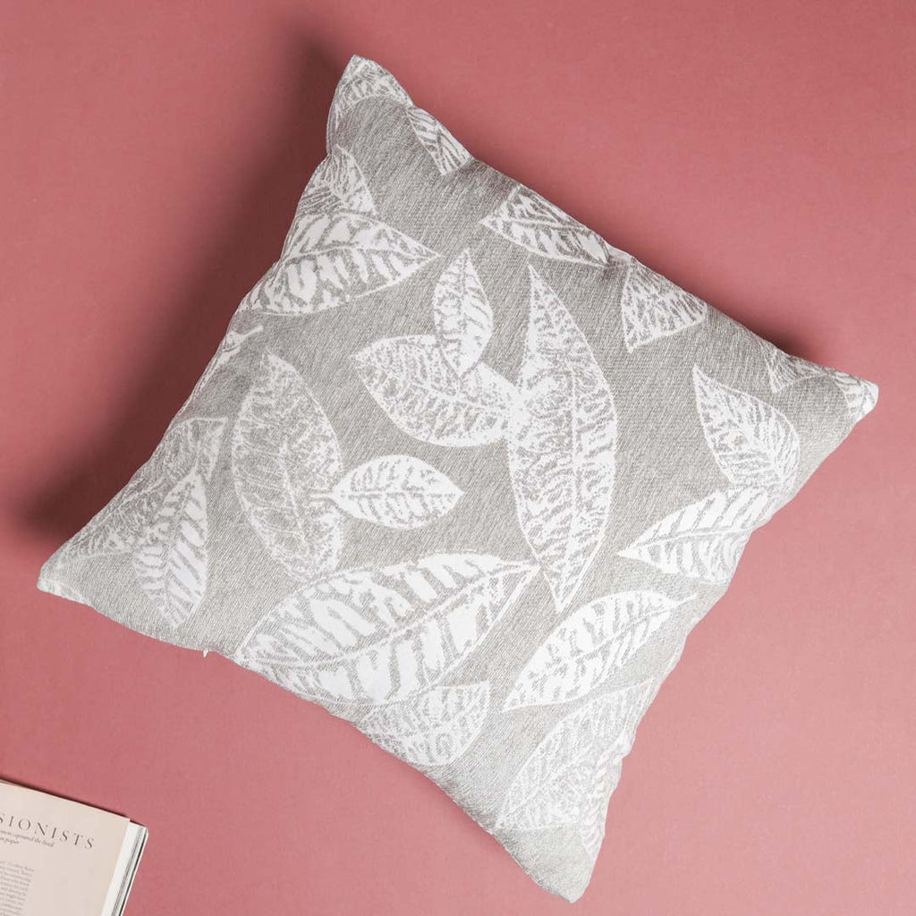 Leaf Cushion Cover Grey Nestasia