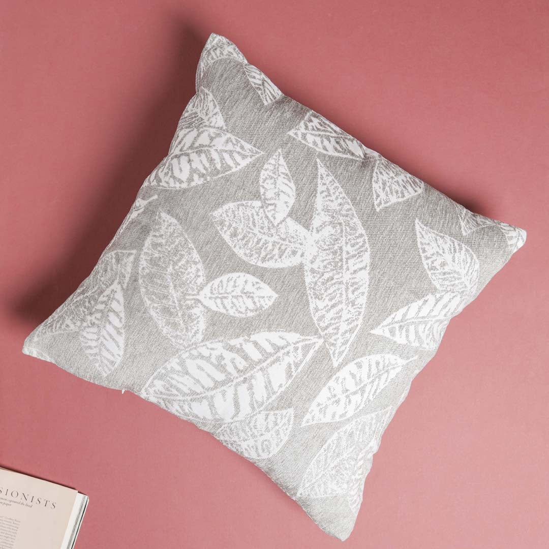 Leaf Cushion Cover Grey Nestasia